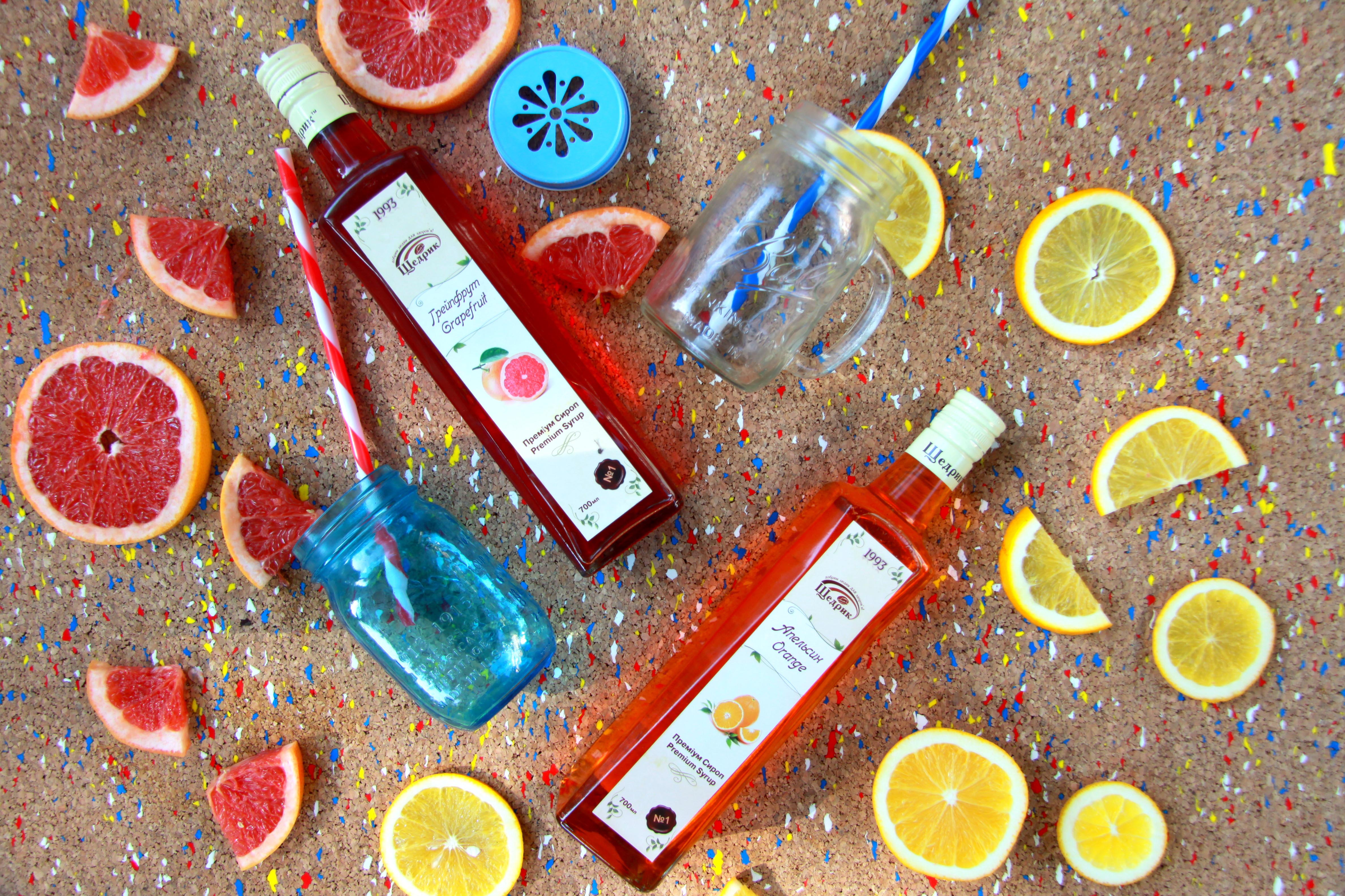 Two incredible citrus syrups - «Orange» and «Grapefruit»!