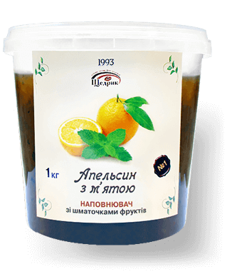 Filling with pieces of fruit «Orange with mint»