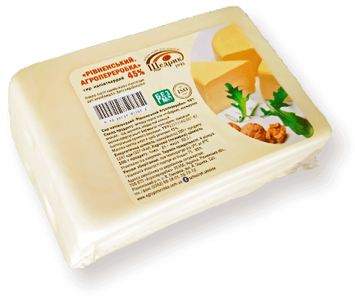 Semi-hard cheese «Rivne. Agropererobka» 45%