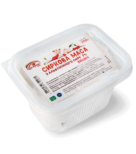 Cottage cheese mass sweet 7% with cherries 