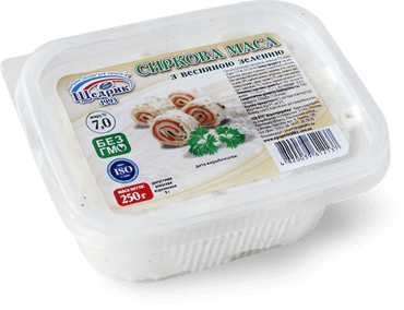 Cottage cheese mass salted 7% with spring herbs