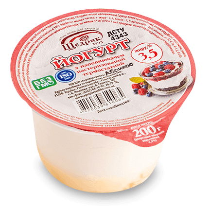 Йогурт термостатный сладкий с наполнителем 3,5%