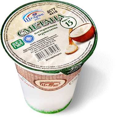 Sour cream pasteurized thermostat 15%