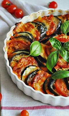 French ratatouille with two kinds of cheese