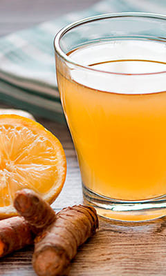 Ginger and orange tea with cognac
