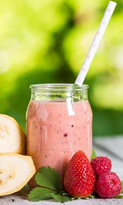 Raspberry-banana smuzi