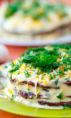 Liver cake with feta