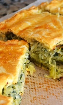 A pie with cabbage