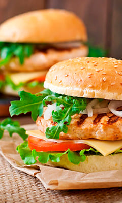 A useful home burger with the indicative KPFС 100 g 137/13/5/9