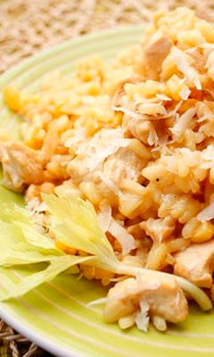 Різото з куркою і двома сирами