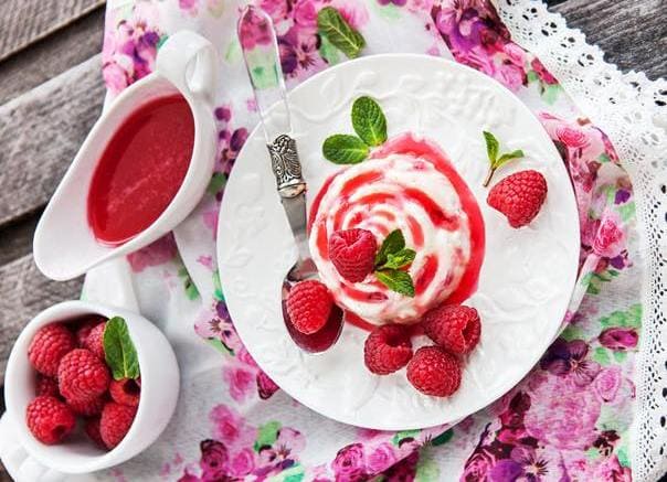 Raspberry blancmange
