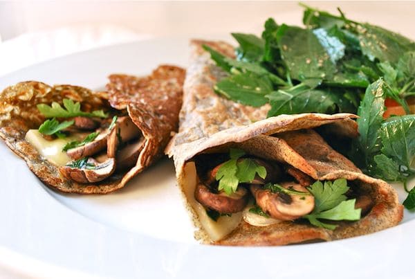 Гречневые блины с грибами