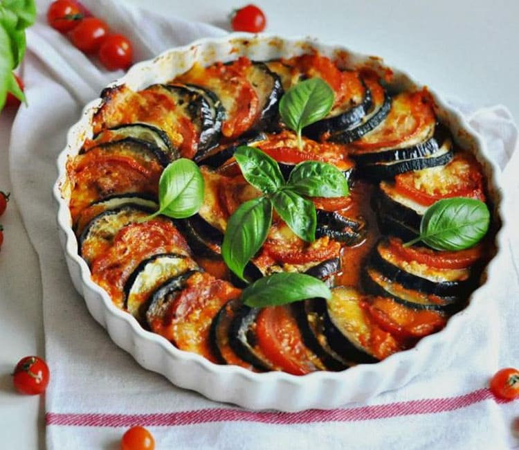 French ratatouille with two kinds of cheese
