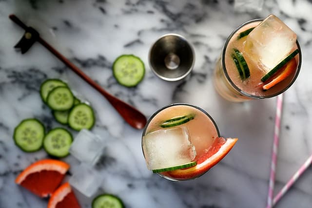 Grapefruit & cucumber lemonade