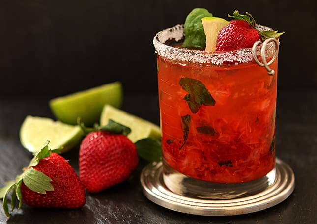 Strawberry basil margarita