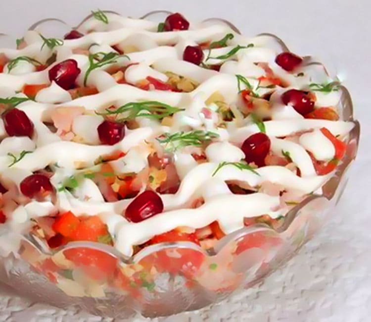 Салат с копченой курицей "Зимний вечер"